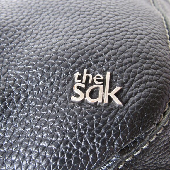 The Sak Black Pebbled Leather Hobo Style Shouder Bag Purse - Picture 6 of 9